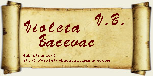 Violeta Bačevac vizit kartica
